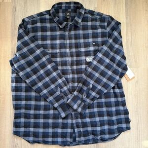 Vans Black and Blue Plaid Flannel Cotton Button Down Casual Men’s XXL Shirt